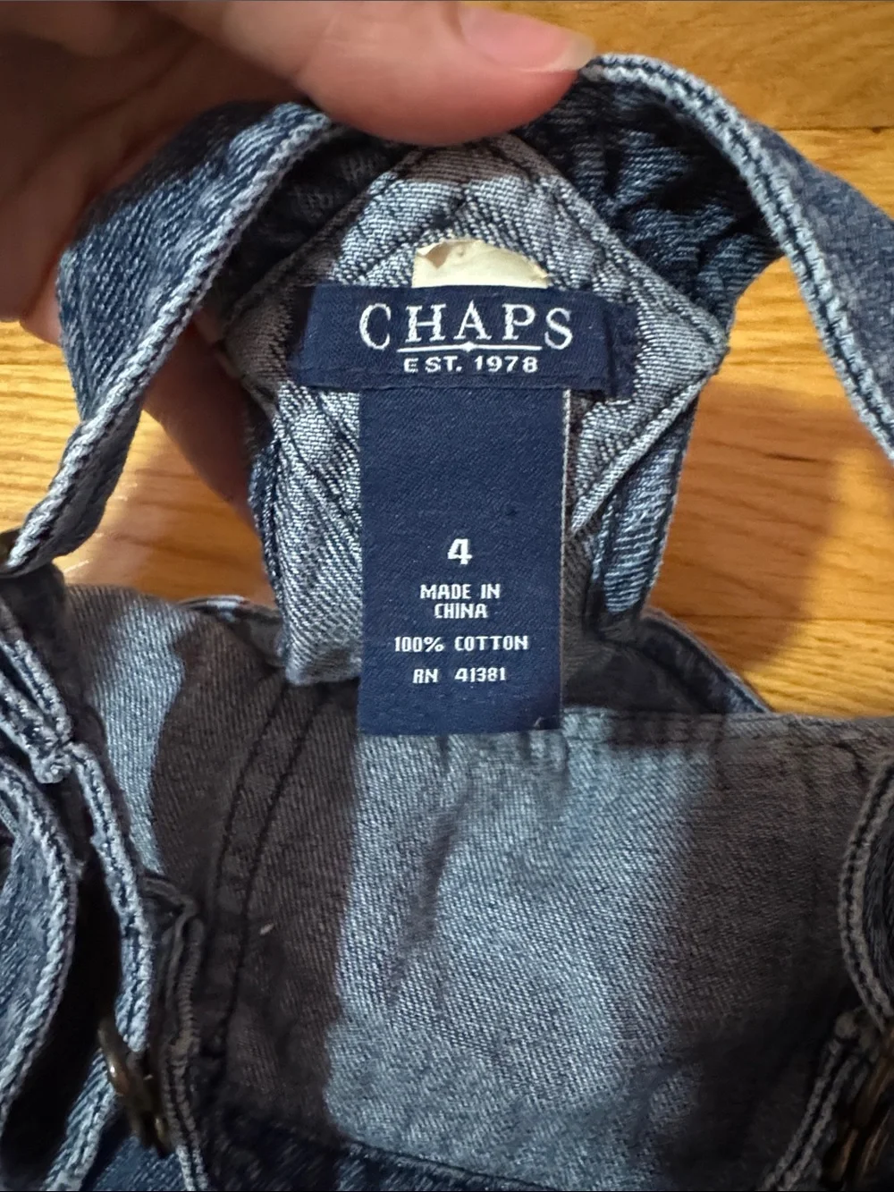 Chaps Dark Blue Denim Pinafore Skirt Dress